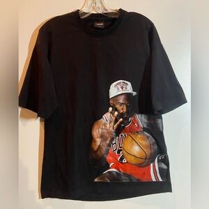 Jordan Black Graphic Tee with Basketball Design